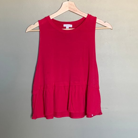 Aritzia Tops - Aritzia Wilfred fuchsia ruffle tank top sz small